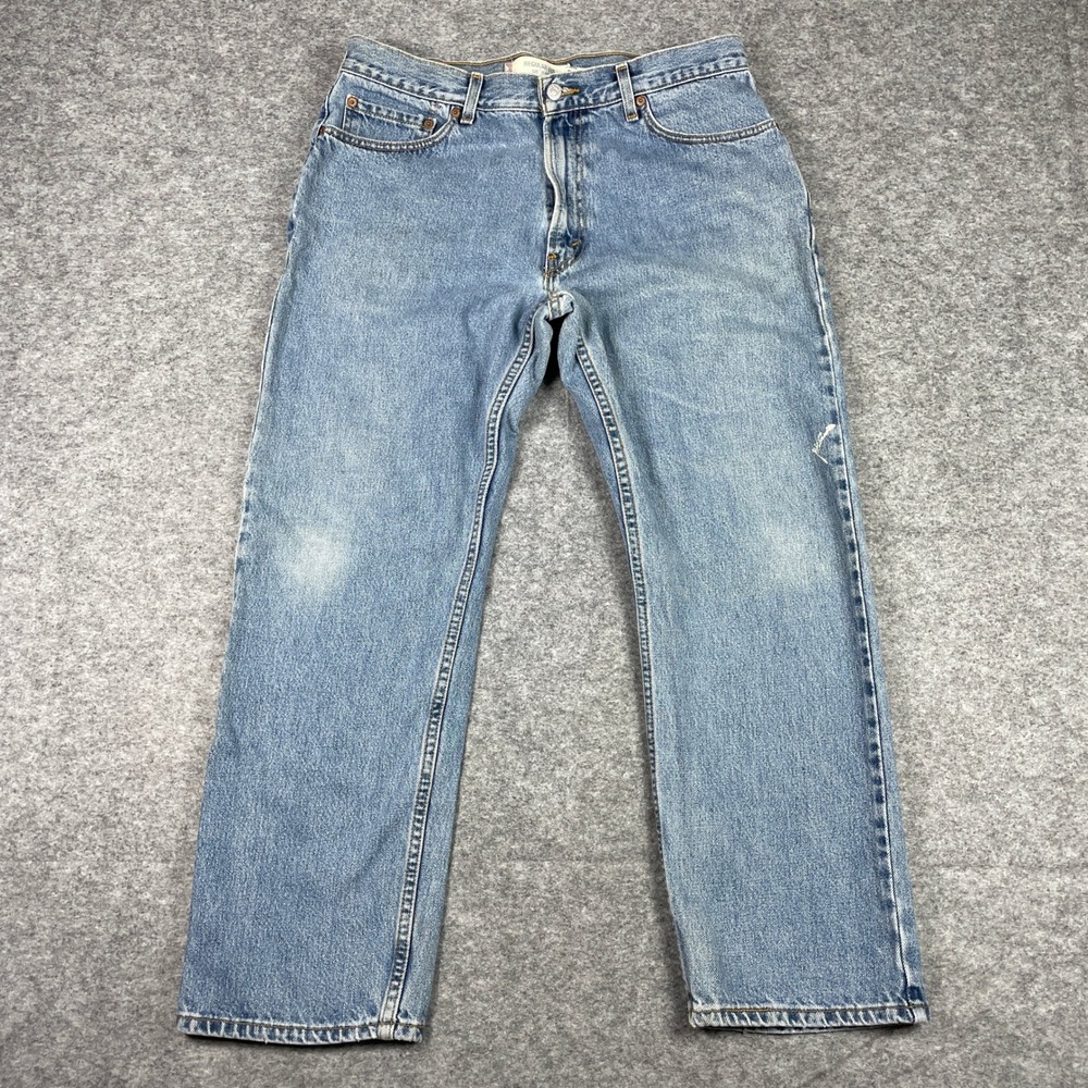 Vintage Levis Jeans Mens 36x30 (Fits 34x28) Blue 505 Regular Fit Straight Y2K